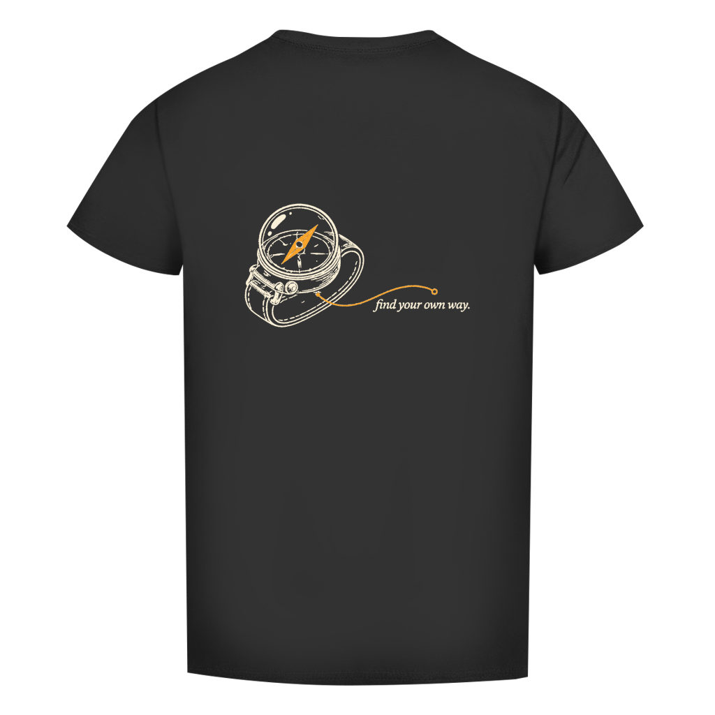 FORVYN T-Shirt mit normalem Schnitt „OWN COURSE“ in Schwarz – Rückansicht.