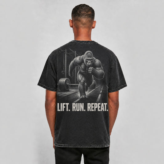 FORVYN LIFT. RUN. REPEAT. – Washed Oversized T-Shirt