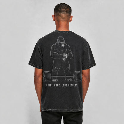 QUIET WORK. LOUD RESULTS — WASHED OVERSIZED TEE