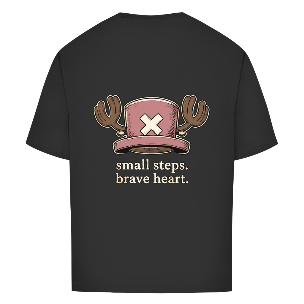 FORVYN Oversize-T-Shirt „BRAVE HEART“ in Schwarz – Rückansicht.