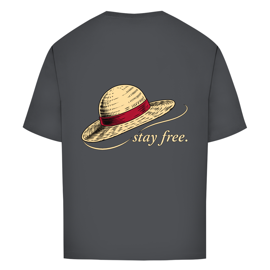 FORVYN Oversize-T-Shirt „FREE SPIRIT“ in Charcoal – Rückansicht.