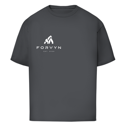FORVYN Oversize-T-Shirt „FREE SPIRIT“ in Charcoal – Vorderansicht.