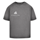 FORVYN Washed Oversize-T-Shirt „FREE SPIRIT“ in Asphalt – Vorderansicht.