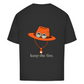 FORVYN Oversize-T-Shirt „KEEP THE FIRE“ in Schwarz – Rückansicht.