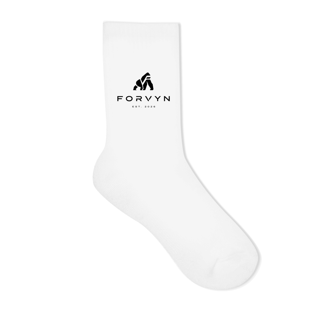 FORVYN Crew-Socken in Weiß – Seitenansicht 2.