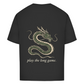 FORVYN Oversize-T-Shirt „LONG GAME“ in Schwarz – Rückansicht.