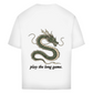 FORVYN Oversize-T-Shirt „LONG GAME“ in Weiß – Rückansicht.