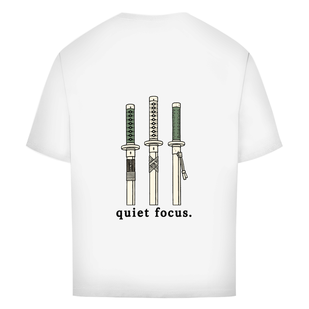 FORVYN Oversize-T-Shirt „QUIET FOCUS“ in Weiß – Rückansicht.