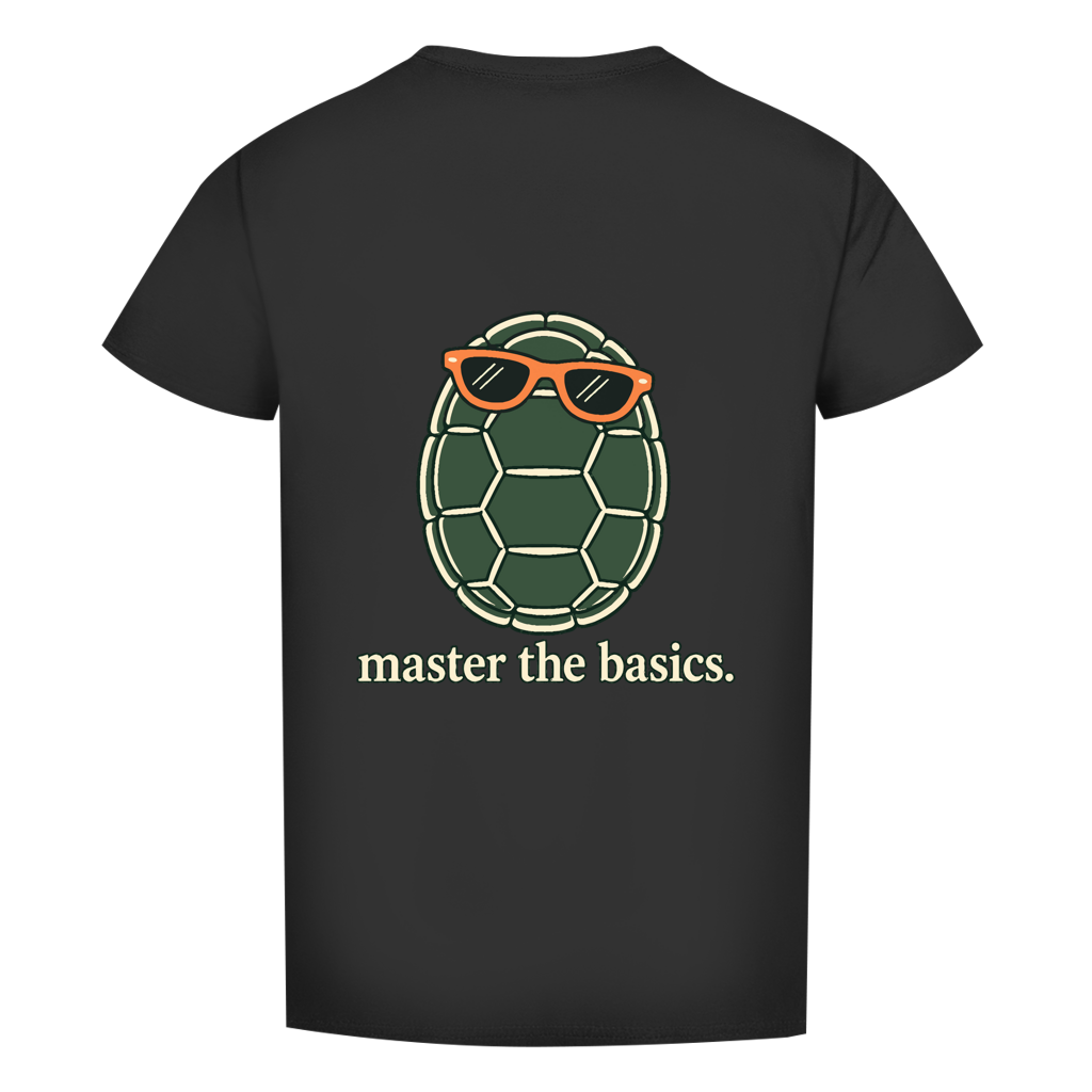 FORVYN T-Shirt mit normalem Schnitt „THE BASICS“ in Schwarz – Rückansicht.