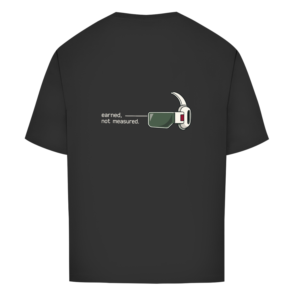 FORVYN Oversize-T-Shirt „UNMEASURED“ in Schwarz – Rückansicht.