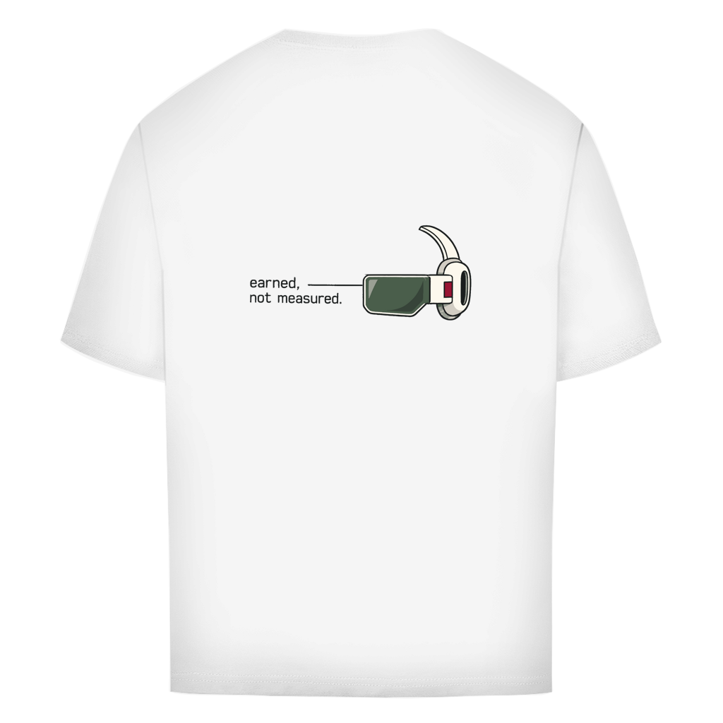 FORVYN Oversize-T-Shirt „UNMEASURED“ in Weiß – Rückansicht.
