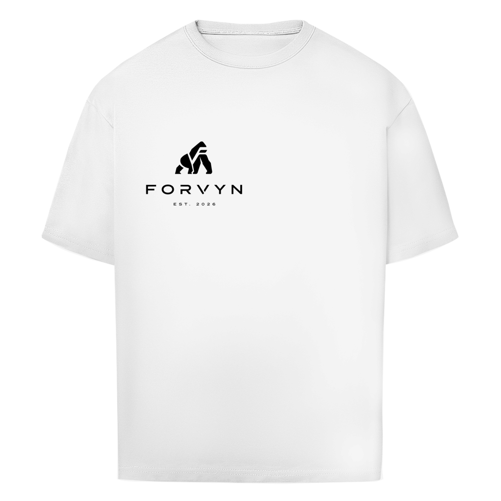 FORVYN Oversize-T-Shirt „UNMEASURED“ in Weiß – Vorderansicht.