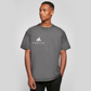 FORVYN Washed Oversize-T-Shirt „UNMEASURED“ in Asphalt – Vorderansicht.